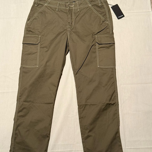 True Religion Cargo Pants Mens Size 36 Green Pop Stitch Kalamata 108335 - Picture 1 of 5